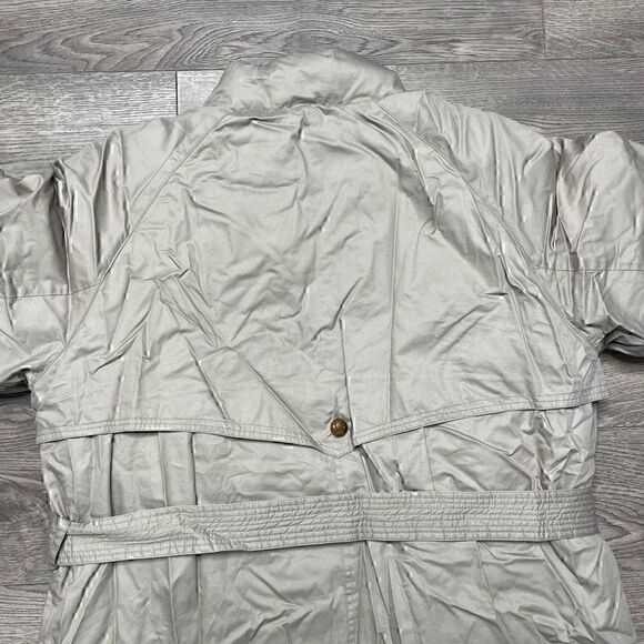 Eddie Bauer Goose Down Winter Jacket Trenchcoat Womens Medium Petite Reversible - Picture 6 of 16